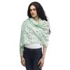 Basic Sense Heart & Cow Silver Foil Print Scarf, Mint Green
