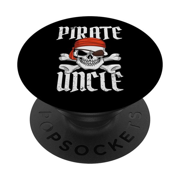 Pirate Uncle Halloween Skull & Crossbones Pirate Eyepatch PopSockets Swappable PopGrip