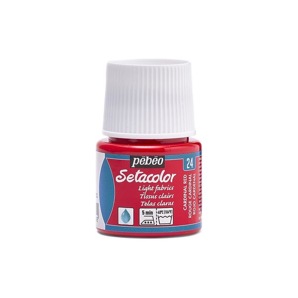 PEBEO 329-024 Setacolor Light Fabric Paint 45-Milliliter Bottle, Cardinal Red