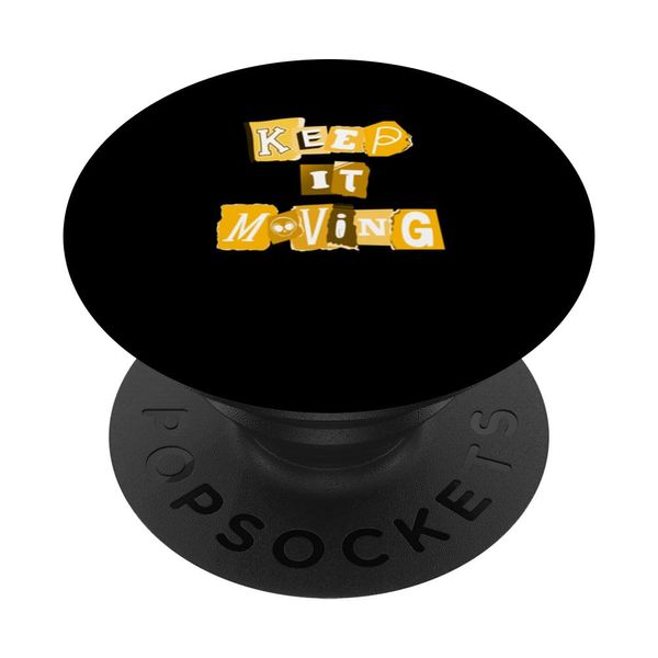 University Varsity-Gold Keep It Moving Yellow PopSockets Adhesive PopGrip