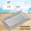 SILVER SPOONS Elegant Lace Plastic Serving Trays (6 PC), Disposable Plastic T...