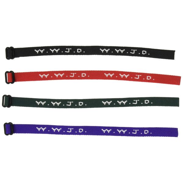 Rhode Island Novelty W.W.J.D. Webbing Bracelet Assortment (12 pc)