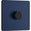BG Electrical Intelligent Single Wall Dimmer Switch, 2 Way, Screwless Front Plate, Evolve, Matt Blue, 200W, PCDDB81B