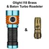 Olight Baton Turbo Roadster & I18 Brass Rechargeable LED Flashlights
