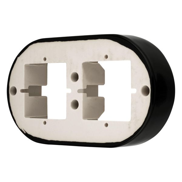 PR1 Series Surface-Mounted Retro Frame for 2 Sockets, Black