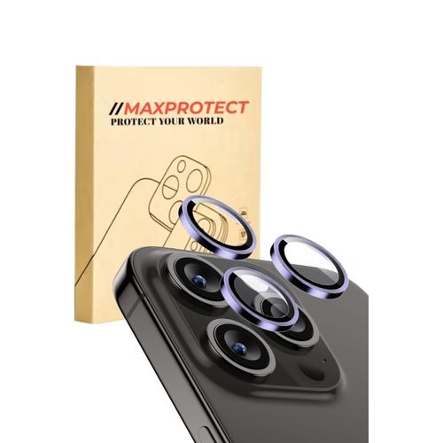 //MAXPROTECT iPhone16 Pro/Pro Max Premium HD Camera Lens Protector; 9H Hardness Glass; Anti-Fog; Dustproof; Scratch-Resistant; Moisture Resistance; Case Friendly Design, Seamlessly Compatible with All Phone Cases 1 Pack (Lilac, IPhone16 Pro/Pro Max)