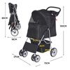 Pet Stroller 4 Wheels Dog Cat Stroller Foldable Puppy Stroller with Cup Holder