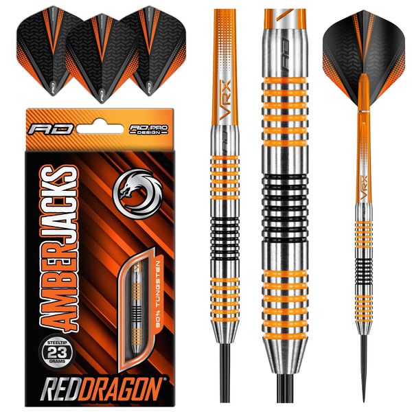 RED DRAGON Amberjack 4: 23g Tungsten Darts Set with Flights and Stems