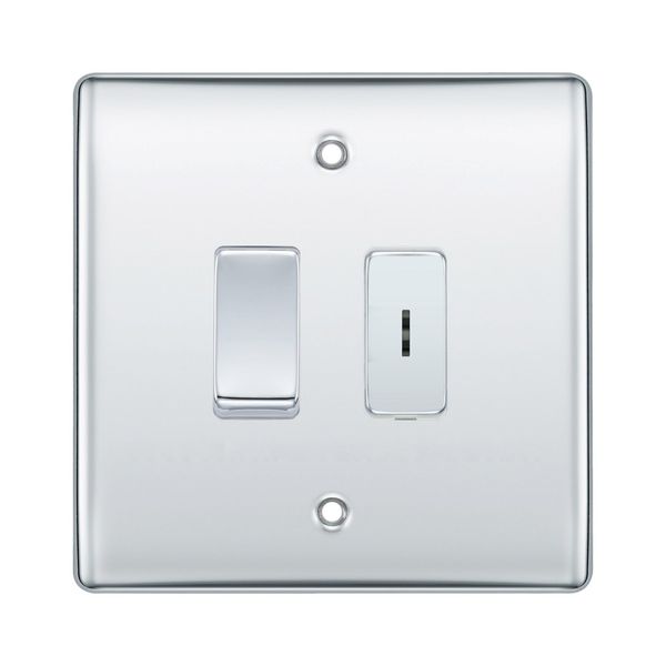 BG Polished Chrome 2 Gang 2 Way SP Key Switch with 2 Way Single Pole Switch