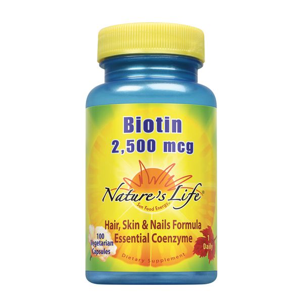 Nature's Life Biotin 2500mcg | Non-GMO | 100 Vegetable Capsules