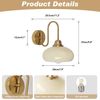 Lighting Mid Century Modern Wall Mounted Bedside Lamp Brass Gold Wall Sconce Gla