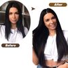 20" Clip in Human Hair Extensions Full Head 180g 7 Pieces 16 Clips 1# Jet Black Double Weft Brazilian Real Remy Hair Extensions Thick Straight Silky (20",180g Jet Black)