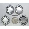 #3052 ANTIQUED STERLING SILVER PLATED FLAT BORDERED 18x13 BEZEL W/RING - 6 Pcs