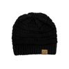 C.C Trendy Warm Chunky Soft Stretch Cable Knit Beanie Skully, Black