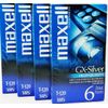 Maxell 4 Pack GX-Silver T-120 VHS
