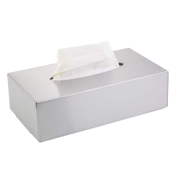 axentia Dispenser Tissue Box Cover in Cosmetic Tissue Box/Tissue Box Cosmetic Box or Holder with Wall Mount/Tissue Box Holder Tissue Box, Stainless Steel, Silver, 24.5 x 13 x 7 cm