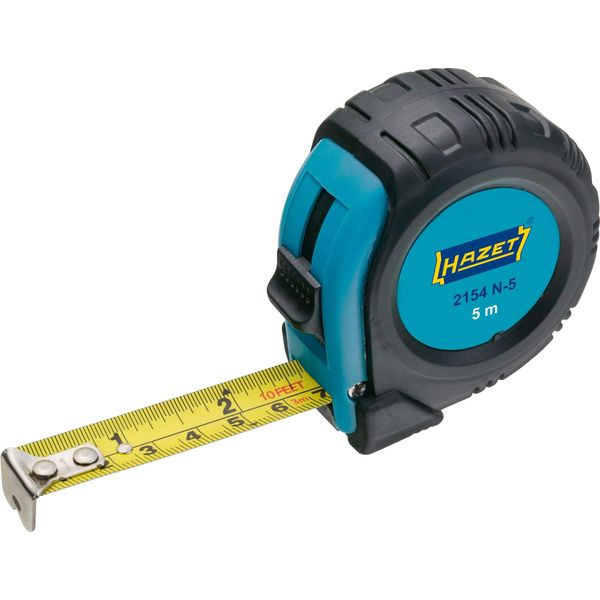 Hazet 2154N-5 Measuring Tape - 5000 mm, Slide Lock, Multi-colour