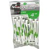 PTS Pro Length Max Golf Tees (50-Count), White/Green, 4-Inches Long