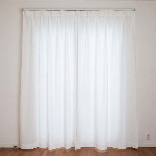 Curtain Laboratories [Thermal Insulation/Thermal Insulation/Image Shielding Plain Lace, White] Width 39.4 x Length 69.3 inches (100 cm) x Length 69.3 inches (176 cm), Set of 2, Power Saving Measures,