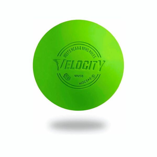 Velocity Massage Lacrosse Ball for Muscle Knots, Myofascial Release, Yoga & Trigger Point Therapy - Firm Rubber Scientifically Designed for Durability and Reliability - Lime Green, 2 Balls