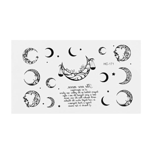 1 x Mond Tattoo Set - Kleine Motive in schwarz - Temporary Body Tattoo - HC171 (1)