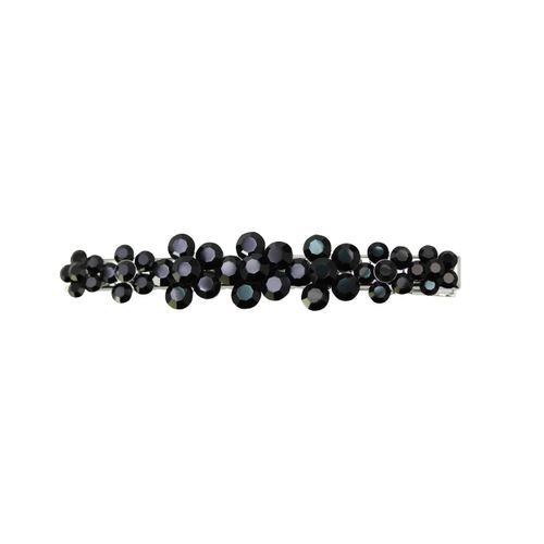 Faship Gorgeous Black Crystal Floral Small Alligator Hair Clip