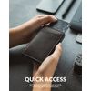 VULKIT Leather Wallet with RFID Blocking - Automatic Pop Up Card Case & Note Holder