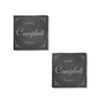 Personalised Mr & Mrs Square Slate Coasters with Decorative Border design - Engraved with your custom text