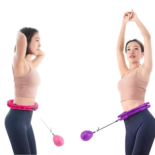 Rail hula hoop belly acupressure exercise, 21 ball purple