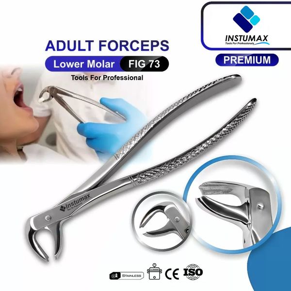 Fig.73 Dental Tooth Extracting Forceps Lower Molar Extraction Ortho Instruments