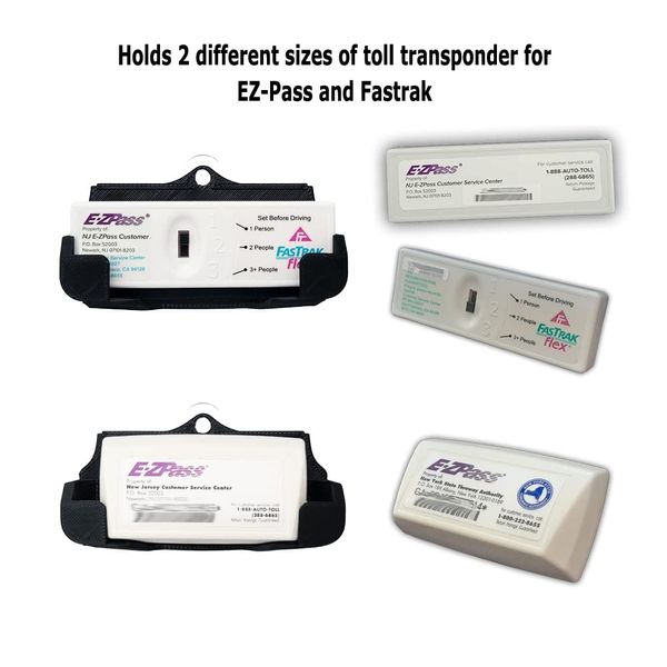 Free Thought Designs Fastrak, EZ Pass, and I-Pass 3 Point Mount (2 Pack) - Toll Transponder Holder for New and Older Sizes