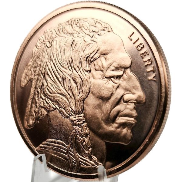 1oz Buffalo Nickel .999 Fine Copper Round Size: 39mm