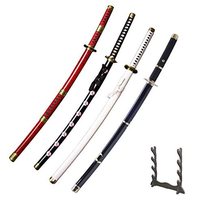 Sword fort Handmade Roronoa Zoro Anime Cosplay Porp，4 Piece Set