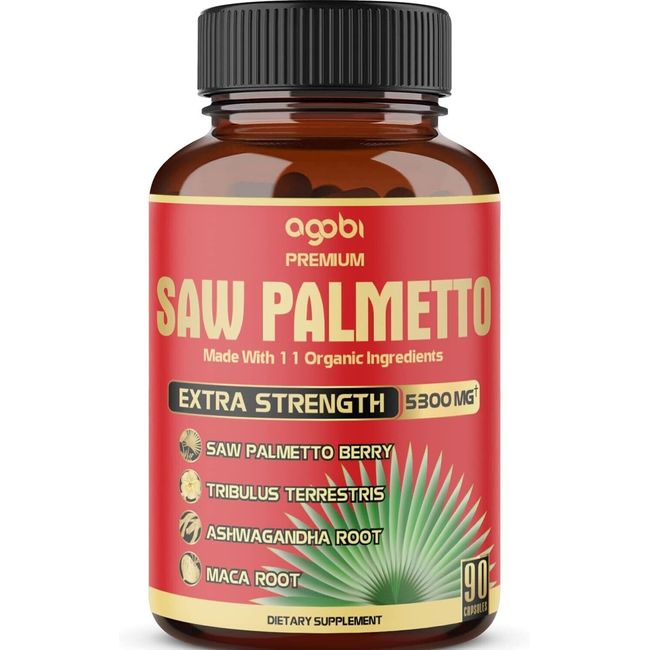Saw Palmetto 5300mg- Ashwagandha Turmeric Prostate Support 90 Caps for 3 Months
