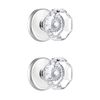 CLCTK 2 Pack Crystal Dummy Door Knobs, Non-Turning Single Side Dummy Door Knob, Polished Chrome