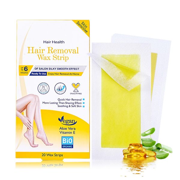 Waxing Strips, Natural Hair Removal Wax - 20 Pcs Face Wax Strips, Body Epilator Strips Wax Paper for Face, Body, Legs, Armpit, Bikini - Long lasting Smoothness for Men and Women, for Sensitive Skin