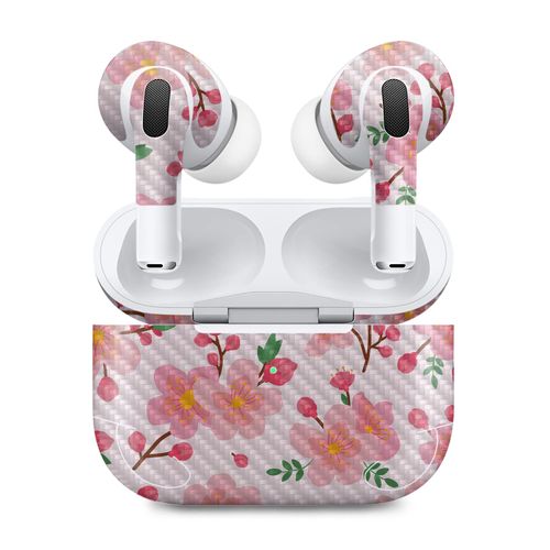MightySkins Carbon Fiber (2 Pack) Skins Compatible with Apple AirPods Pro 2 - Lilies in Bloom | Protective, Durable Textured Carbon Fiber Finish | Easy to Apply and Change Styles | Made in The USA