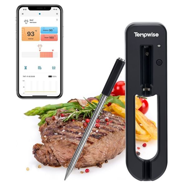 Wireless Meat Thermometer 2-IN-1 Bluetooth 98ft Free APP Grill BBQ Cooking Set