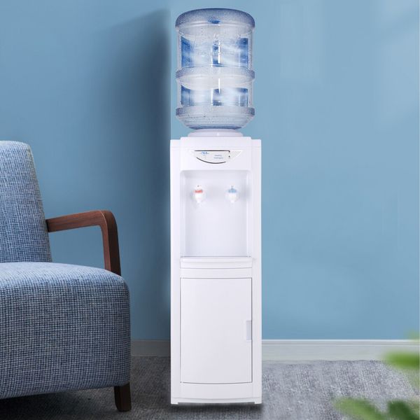5Gallons Hot&Cold Water Cooler Dispenser Freestand Top Loading w/Storage Cabinet