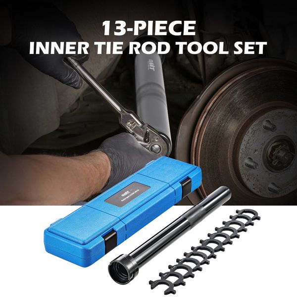 13pc Inner Tie Rod Removal and Installation Tool Set Mechanics Kit with Case