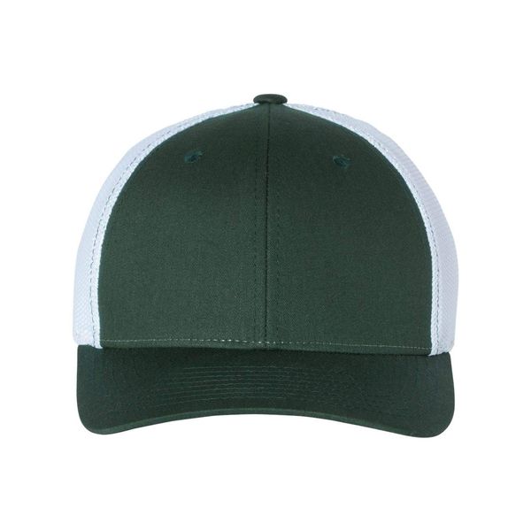 Richardson Fitted Trucker with R-Flex S/M Dark Green/ White
