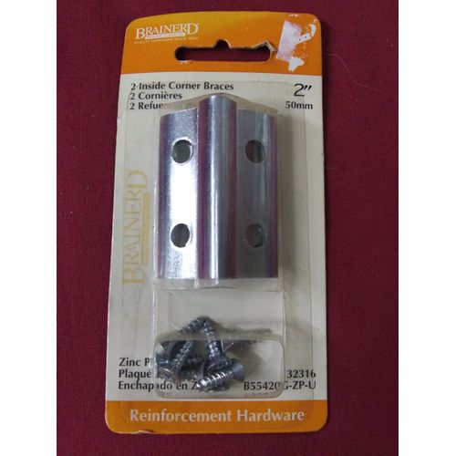 BRAINERD 2 INSIDE CORNER BRACES 2" ZINC PLATED  32316 REINFORCEMENT HARDWARE