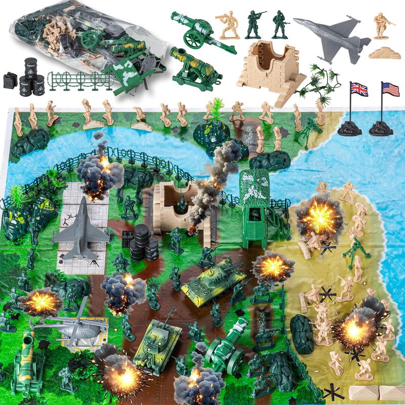oqotoy Army Soldier Combat Toy Set – 110-Piece Military Action Figure ...