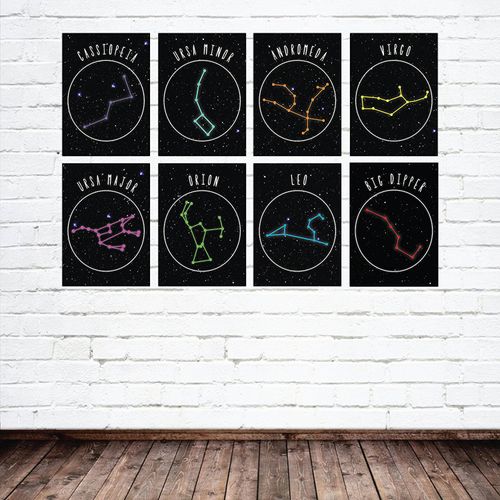 Playroom Decor, Constellation Wall Cards, Nursery Decor, Flash Cards, Gender Neutral Nursery, 08x10 Inch Print