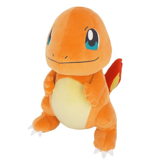 Sanei Boeki PP119 Pokémon All Star Collection Plush Toy, Charmander, Size M, W 7.1 x D 10.2 x H 11.4 in (18 x 26 x 29 cm)