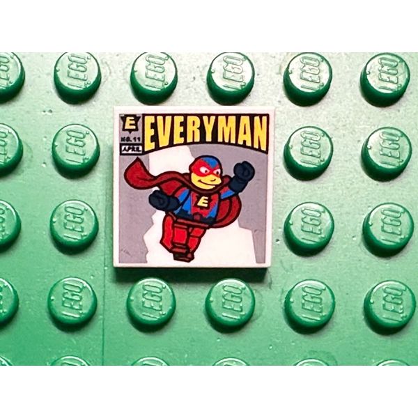 Lego 2x2 Decorated Tile with Simpsons 'EVERYMAN' Comic Book Pattern