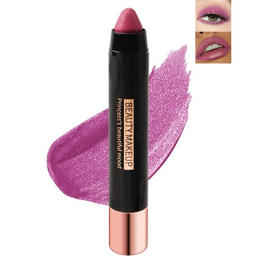 Metallic Diamond Glitter Matte Lipstick Crayon Pencil, Long Lasting Non-Stick Red Shiny Creamy Lip Gloss Lip Liner Pen, Sparkling High Pigment Waterproof Eyeshadow, Shimmer Lip Blam Stain Makeup – 08#
