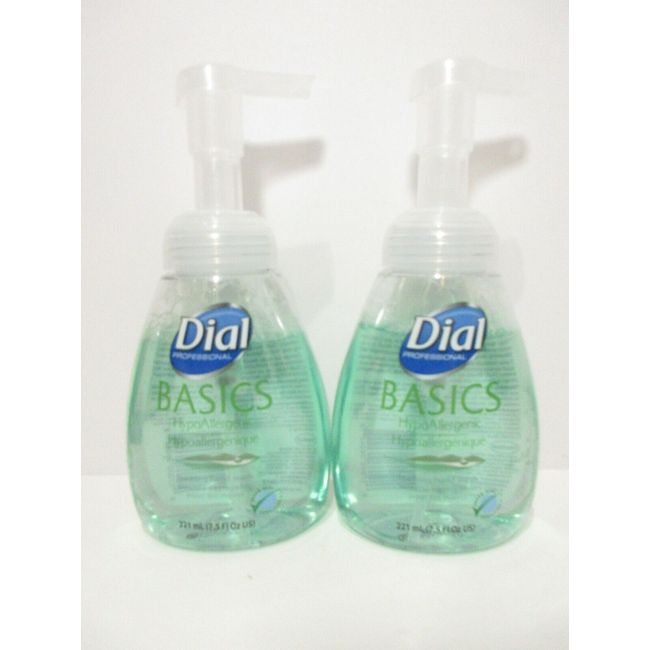 Dial Professional BASICS HypoAllergenic Foaming Soap - 7.5 fl. oz. (2 PACK ) NEW