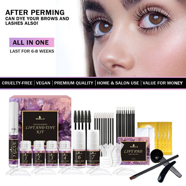 Eyelash Lifting and Tint Kit Semi-Permanent Brow Lift Instant Fuller Eyelashes