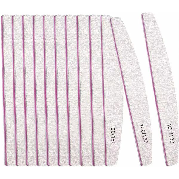 12PCS Professional Nail Files Double Sided Emery Board 100/180 Grit Washable Nail Files, Fingernail Buffering Files Manicure Tools Nail Styling Tools Pet Grooming Tools